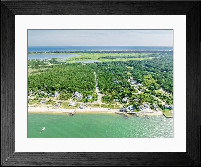 Framed Print : aerial view of the shore road area, east hampton, ny Framed Print : aerial view of the shore road area, east hampton, ny