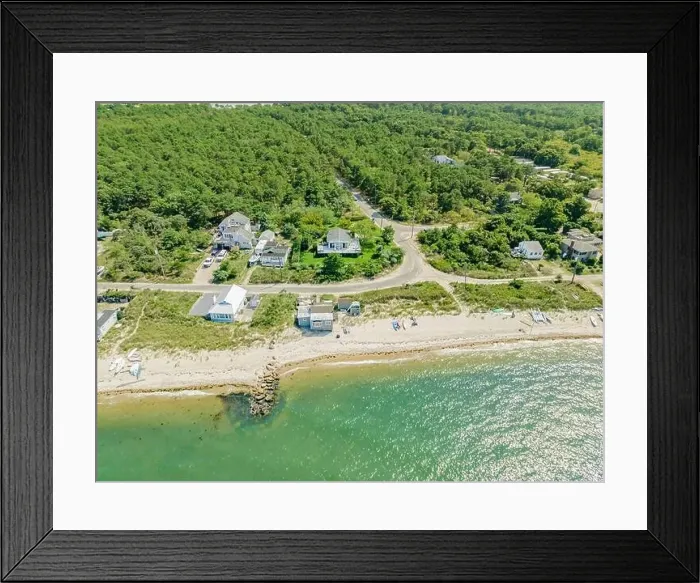 Framed Print : aerial view of shore road and vicinity, amagansett, ny Framed Print : aerial view of shore road and vicinity, amagansett, ny