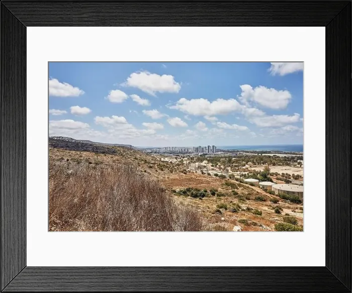 Framed Print : View of Tirat Carmel area near Haifa and the sea coast Framed Print : View of Tirat Carmel area near Haifa and the sea coast