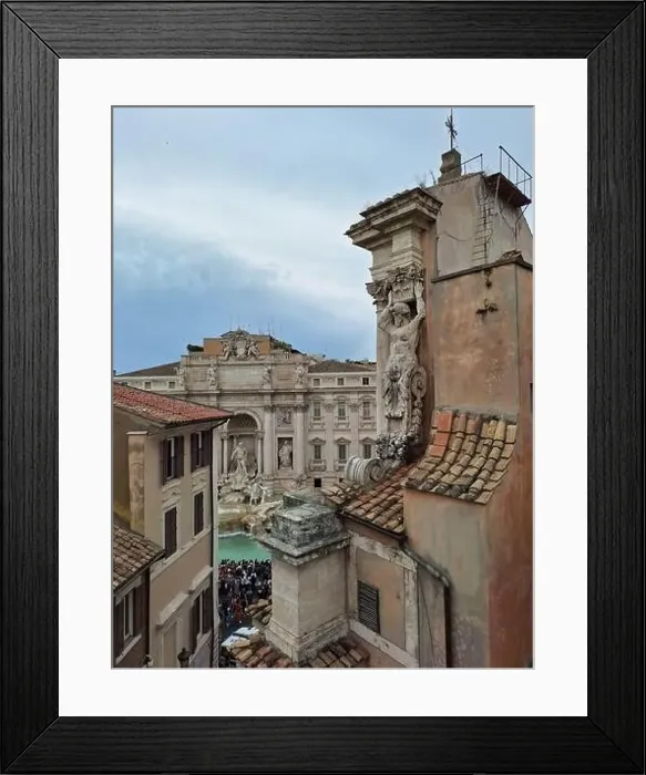 Framed Print : Perspective view of Trevi Fountain from a drone. Rome, Italy Framed Print : Perspective view of Trevi Fountain from a drone. Rome, Italy