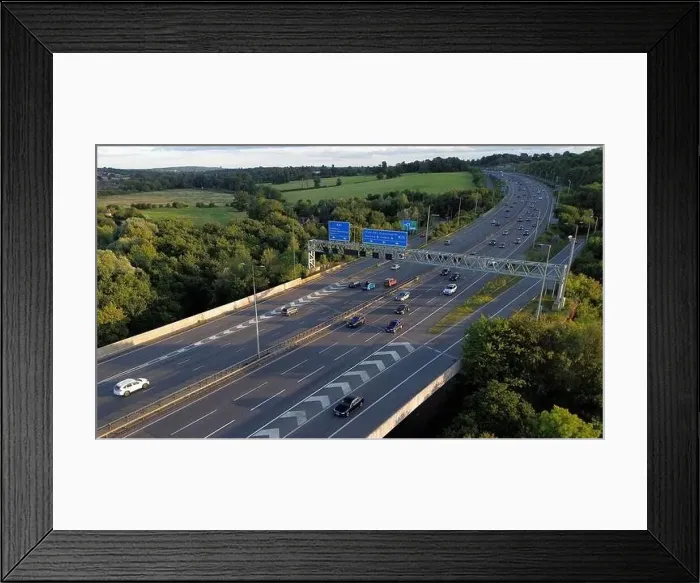 Framed Print : M25 Motorway Junction 20 Aerial View 2023 Framed Print : M25 Motorway Junction 20 Aerial View 2023