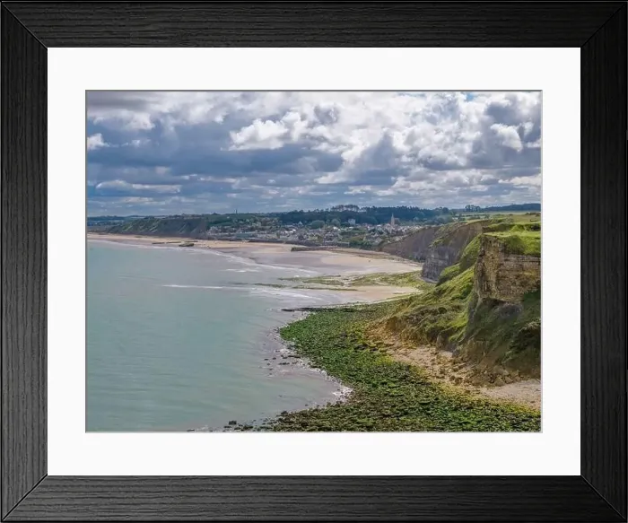 Framed Print : Aerial drone photo of Arromanches les Bains in Normandy France Framed Print : Aerial drone photo of Arromanches les Bains in Normandy France