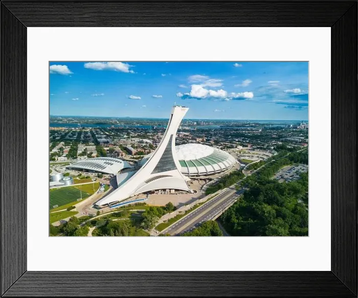 Framed Print : Aerial view of Montreal Olympic Stadium Framed Print : Aerial view of Montreal Olympic Stadium