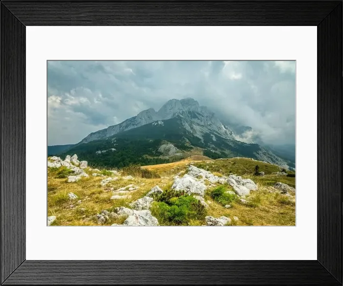 Framed Print : Panorama of Maglic mountain peak the highest summit of Bosnia and Herzegovina, Sutjeska national park