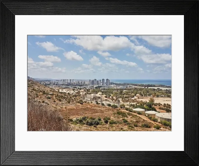 Framed Print : View of Tirat Carmel area near Haifa and the sea coast Framed Print : View of Tirat Carmel area near Haifa and the sea coast