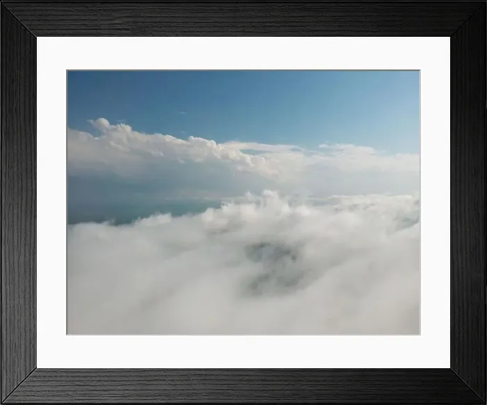 Framed Print : Aerial view White clouds in blue sky Framed Print : Aerial view White clouds in blue sky