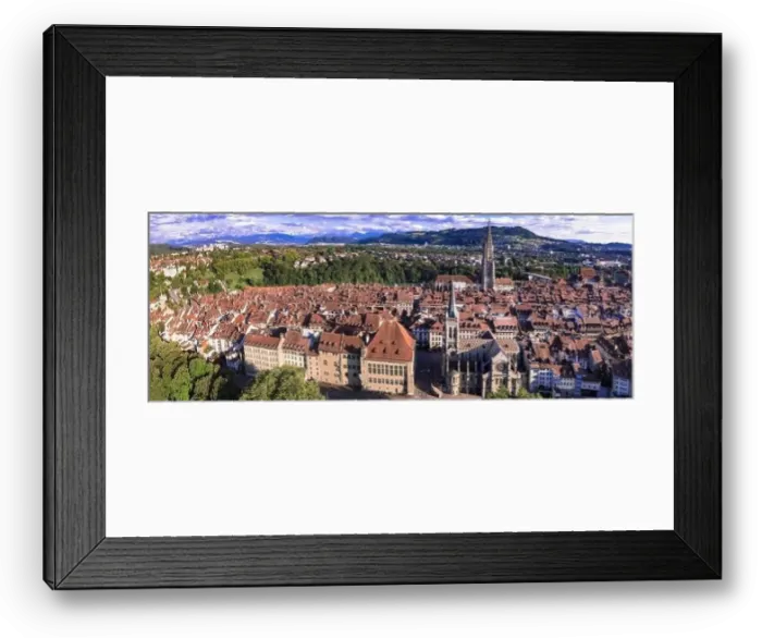 Framed Print : Old town of Bern -capital city of Switzerland. aerial panoramic dorne view. Swiss travel destinations Framed Print : Old town of Bern -capital city of Switzerland. aerial panoramic dorne view. Swiss travel destinations