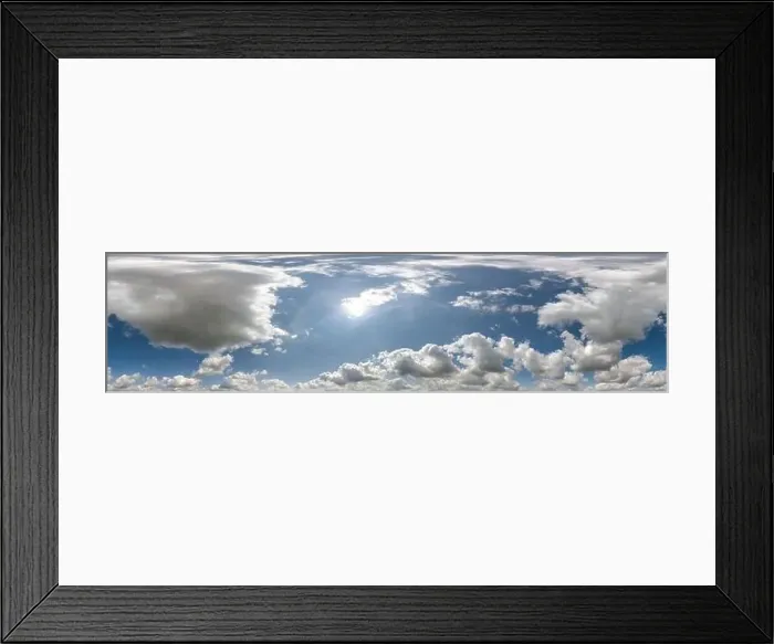 Framed Print : seamless cloudy blue skydome 360 hdri panorama view with awesome clouds with zenith for use in 3d graphics or game as Framed Print : seamless cloudy blue skydome 360 hdri panorama view with awesome clouds with zenith for use in 3d graphics or game as