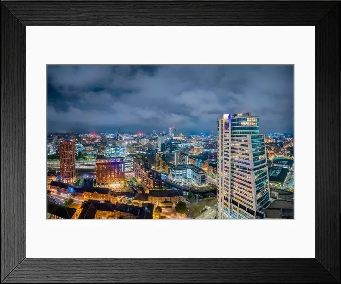 Framed Print : Leeds City Centre aerial view. Yorkshire england. University city view and skyline Framed Print : Leeds City Centre aerial view. Yorkshire england. University city view and skyline
