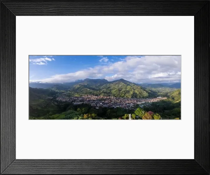 Framed Print : View of the Town of Jardin, Antioquia on a Sunny Day Framed Print : View of the Town of Jardin, Antioquia on a Sunny Day