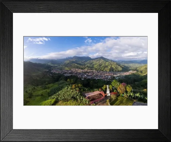 Framed Print : View of the Town of Jardin, Antioquia on a Sunny Day Framed Print : View of the Town of Jardin, Antioquia on a Sunny Day