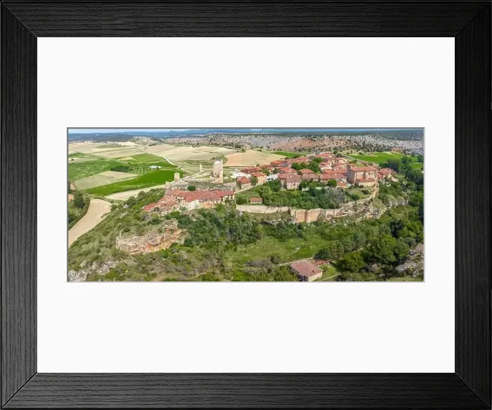 Framed Print : Calatanazor province of Soria, panoramic aerial view of the town of medieval origin in Spain Framed Print : Calatanazor province of Soria, panoramic aerial view of the town of medieval origin in Spain