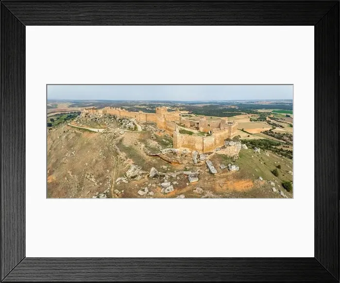 Framed Print : Panoramic of the fortress castle of San Esteban de Gormaz, Province of Soria Spain aerial view Framed Print : Panoramic of the fortress castle of San Esteban de Gormaz, Province of Soria Spain aerial view