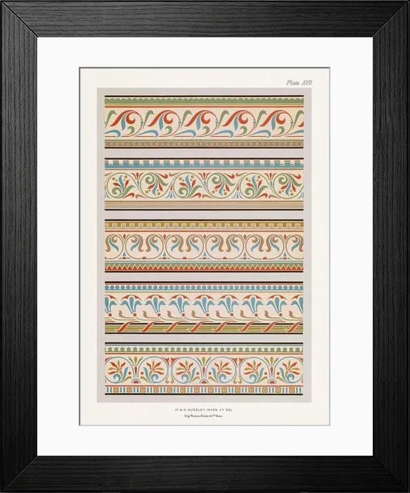 Framed Print : Medieval bands and borders in rich colors Framed Print : Medieval bands and borders in rich colors