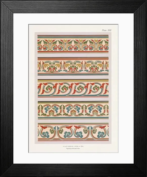 Framed Print : Medieval bands and borders in rich colors Framed Print : Medieval bands and borders in rich colors