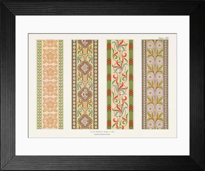 Framed Print : Medieval bands and borders in rich colors Framed Print : Medieval bands and borders in rich colors
