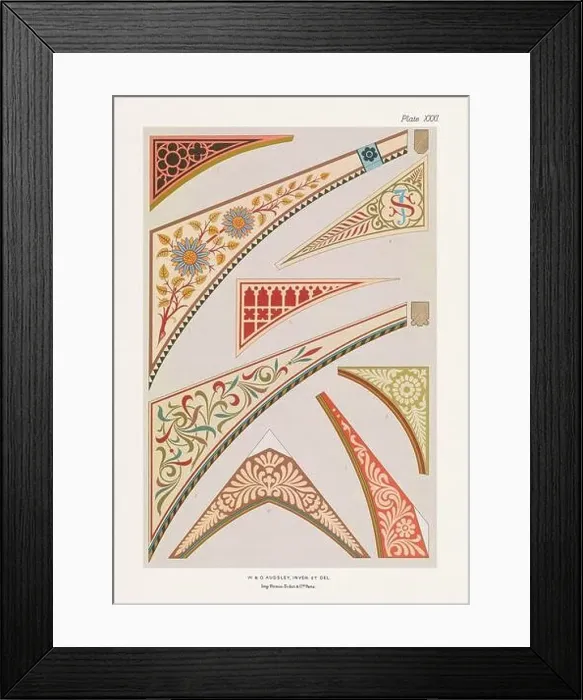 Framed Print : Medieval designs for the sides of an arch Framed Print : Medieval designs for the sides of an arch