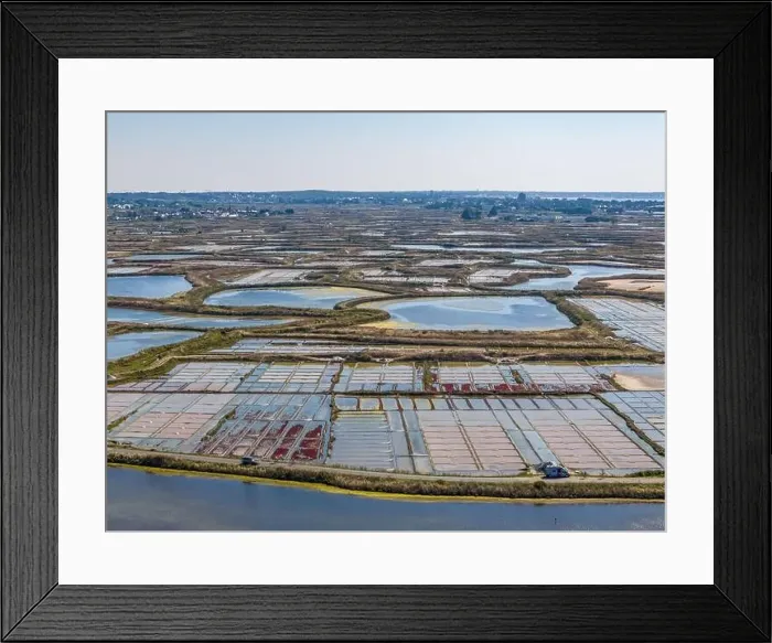 Framed Print : Aerial drone photo of the Guerande Salt Marshes in Bretagne, France Framed Print : Aerial drone photo of the Guerande Salt Marshes in Bretagne, France