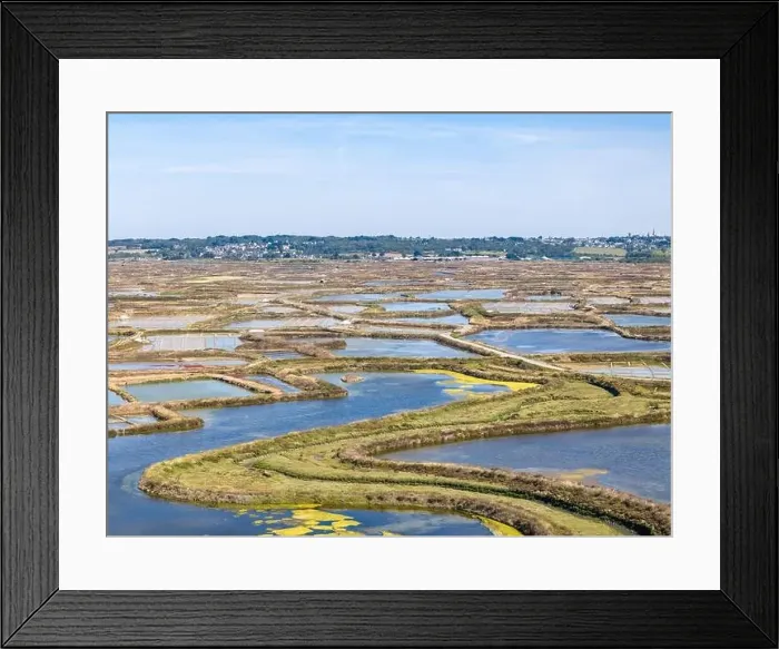 Framed Print : Aerial drone photo of the Guerande Salt Marshes in Bretagne, France Framed Print : Aerial drone photo of the Guerande Salt Marshes in Bretagne, France