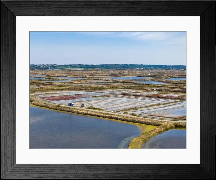 Framed Print : Aerial drone photo of the Guerande Salt Marshes in Bretagne, France Framed Print : Aerial drone photo of the Guerande Salt Marshes in Bretagne, France