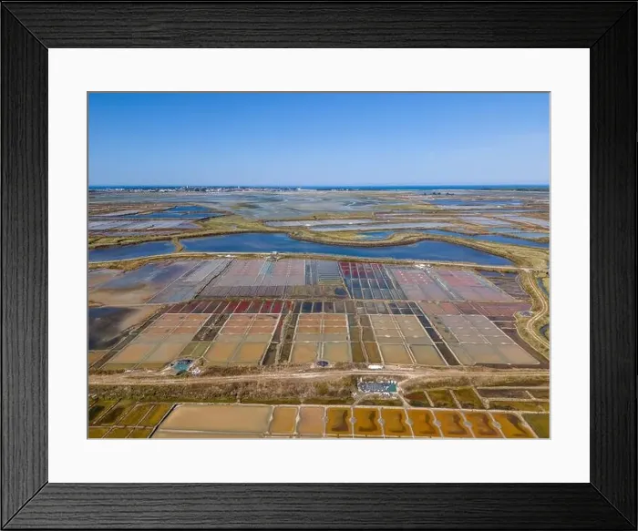 Framed Print : Aerial drone photo of the Guerande Salt Marshes in Bretagne, France Framed Print : Aerial drone photo of the Guerande Salt Marshes in Bretagne, France