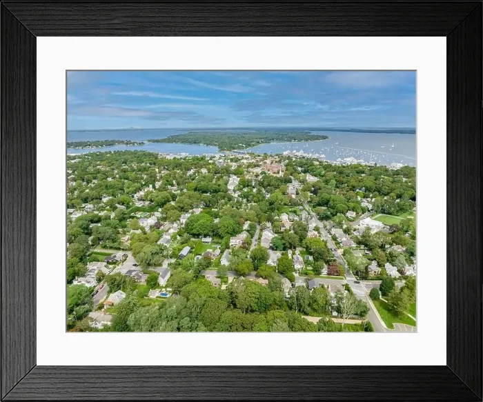 Framed Print : aerial view of sag Harbor, ny Framed Print : aerial view of sag Harbor, ny