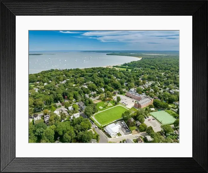 Framed Print : aerial view of sag harbor elementary school and surrounding area Framed Print : aerial view of sag harbor elementary school and surrounding area
