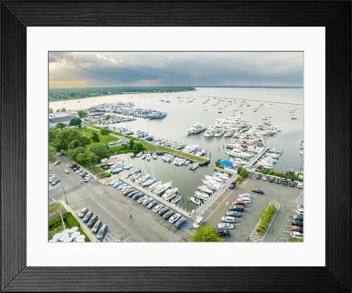 Framed Print : aerial view of docked boats in sag harbor, ny Framed Print : aerial view of docked boats in sag harbor, ny