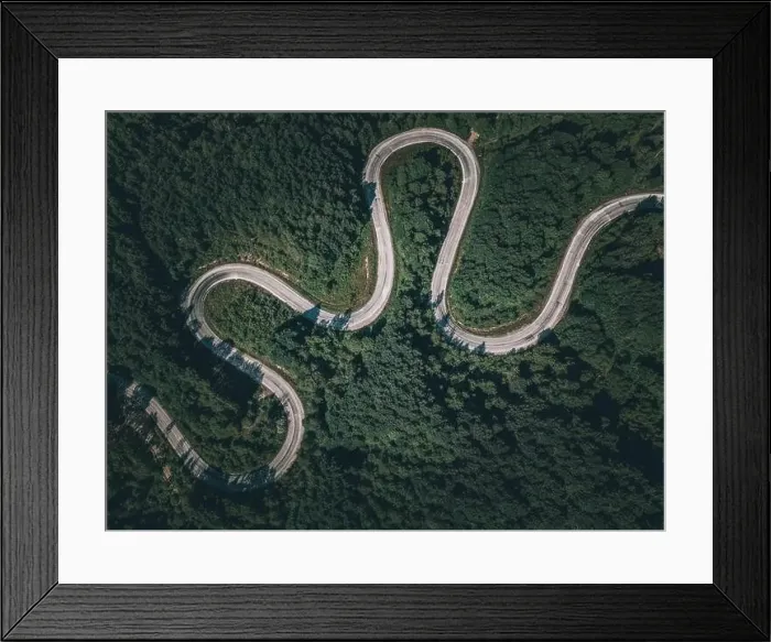 Framed Print : Drone view of the winding road from Domanic Town of Kutahya to Inegöl direction Framed Print : Drone view of the winding road from Domanic Town of Kutahya to Inegöl direction