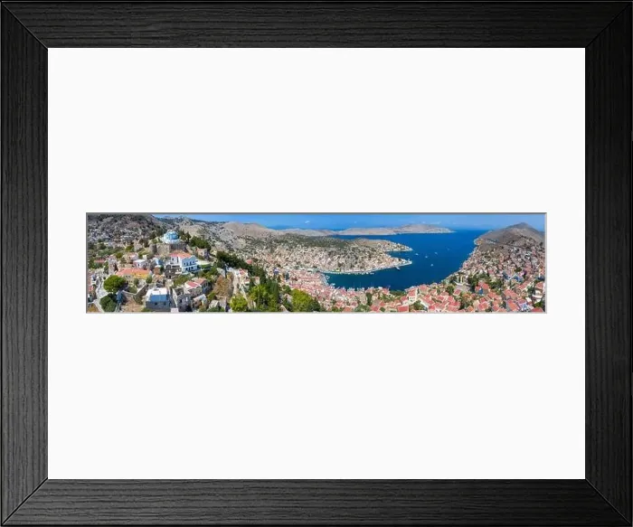 Framed Print : Colorful houses village in Symi island, Dodecanese islands, Greece Framed Print : Colorful houses village in Symi island, Dodecanese islands, Greece
