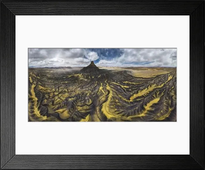 Framed Print : Spectacular aerial view of rough surface of rocky formations of Factory Butte located in Utah Framed Print : Spectacular aerial view of rough surface of rocky formations of Factory Butte located in Utah