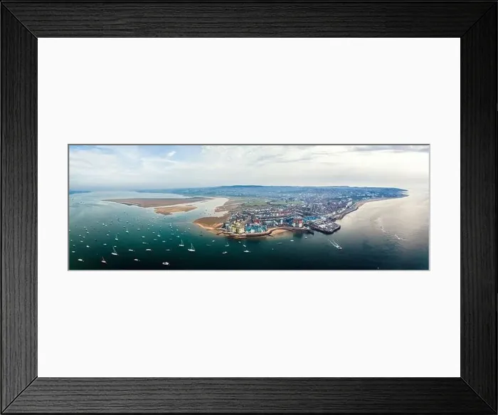 Framed Print : Panorama of Exmouth and River Exe from a drone, Dawlish Warren, Devon, England, Europe Framed Print : Panorama of Exmouth and River Exe from a drone, Dawlish Warren, Devon, England, Europe