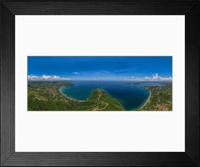 Framed Print : Beautiful aerial view of Playas del Coco, Hermosa Beach and its green mountains, bay and yachts in Costa Rica Framed Print : Beautiful aerial view of Playas del Coco, Hermosa Beach and its green mountains, bay and yachts in Costa Rica