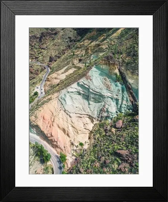 Framed Print : Monumento Natural Azulejos de Veneguera ( rainbow rocks ), Gran Canarias, Canarias, Spain, Europe Framed Print : Monumento Natural Azulejos de Veneguera ( rainbow rocks ), Gran Canarias, Canarias, Spain, Europe