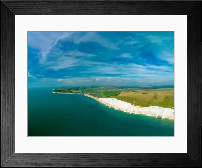 Framed Print : A daytime aerial drone view of the Seven Sisters cliffs on the East Sussex coast, UK Framed Print : A daytime aerial drone view of the Seven Sisters cliffs on the East Sussex coast, UK