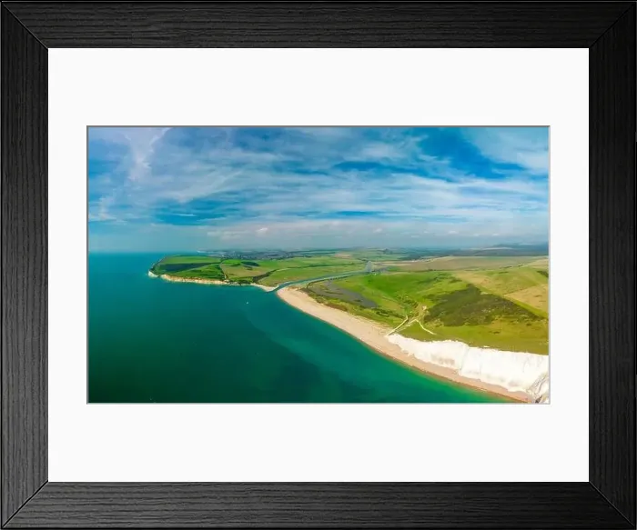 Framed Print : A daytime aerial drone view of the Seven Sisters cliffs on the East Sussex coast, UK Framed Print : A daytime aerial drone view of the Seven Sisters cliffs on the East Sussex coast, UK