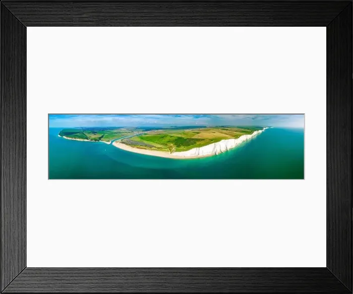 Framed Print : A daytime aerial drone view of the Seven Sisters cliffs on the East Sussex coast, UK Framed Print : A daytime aerial drone view of the Seven Sisters cliffs on the East Sussex coast, UK
