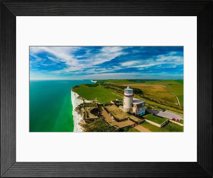 Framed Print : A daytime aerial drone view of the Seven Sisters cliffs on the East Sussex coast, UK Framed Print : A daytime aerial drone view of the Seven Sisters cliffs on the East Sussex coast, UK