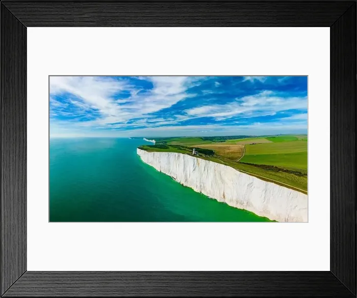 Framed Print : A daytime aerial drone view of the Seven Sisters cliffs on the East Sussex coast, UK Framed Print : A daytime aerial drone view of the Seven Sisters cliffs on the East Sussex coast, UK