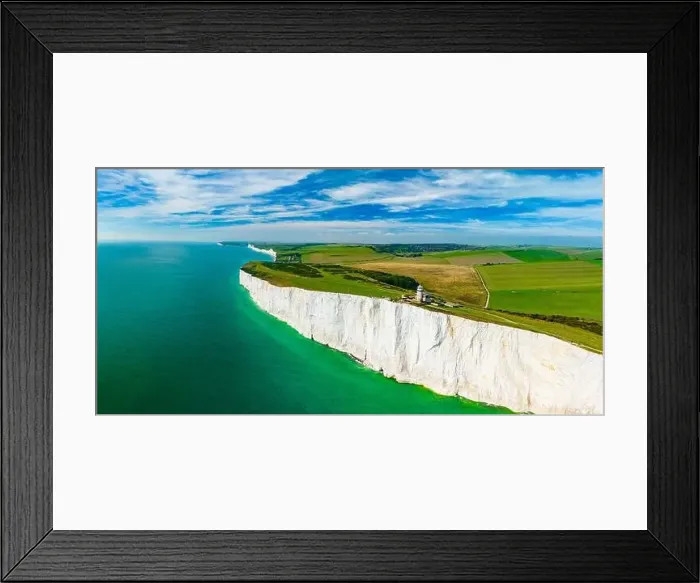 Framed Print : A daytime aerial drone view of the Seven Sisters cliffs on the East Sussex coast, UK Framed Print : A daytime aerial drone view of the Seven Sisters cliffs on the East Sussex coast, UK