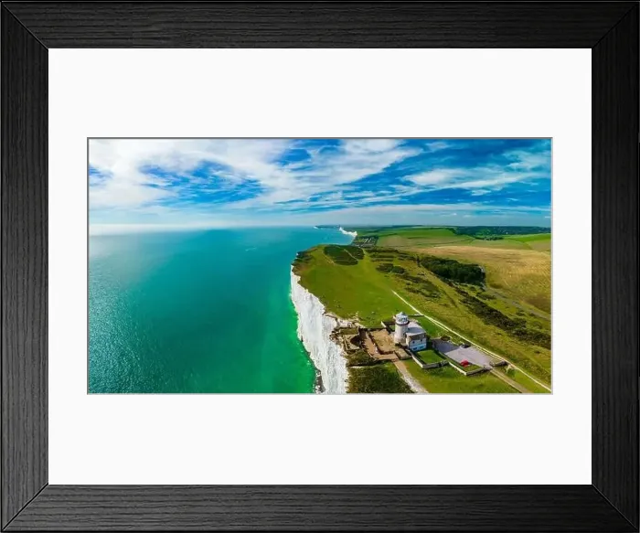 Framed Print : A daytime aerial drone view of the Seven Sisters cliffs on the East Sussex coast, UK Framed Print : A daytime aerial drone view of the Seven Sisters cliffs on the East Sussex coast, UK