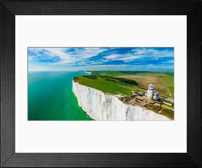 Framed Print : A daytime aerial drone view of the Seven Sisters cliffs on the East Sussex coast, UK Framed Print : A daytime aerial drone view of the Seven Sisters cliffs on the East Sussex coast, UK