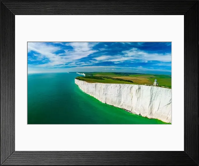Framed Print : A daytime aerial drone view of the Seven Sisters cliffs on the East Sussex coast, UK Framed Print : A daytime aerial drone view of the Seven Sisters cliffs on the East Sussex coast, UK