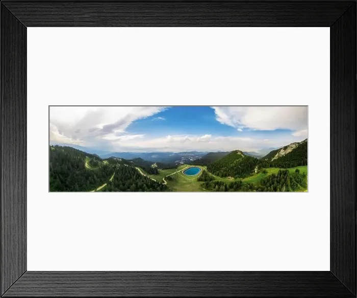 Framed Print : Aerial drone panoramic view of Poiana Brasov Framed Print : Aerial drone panoramic view of Poiana Brasov