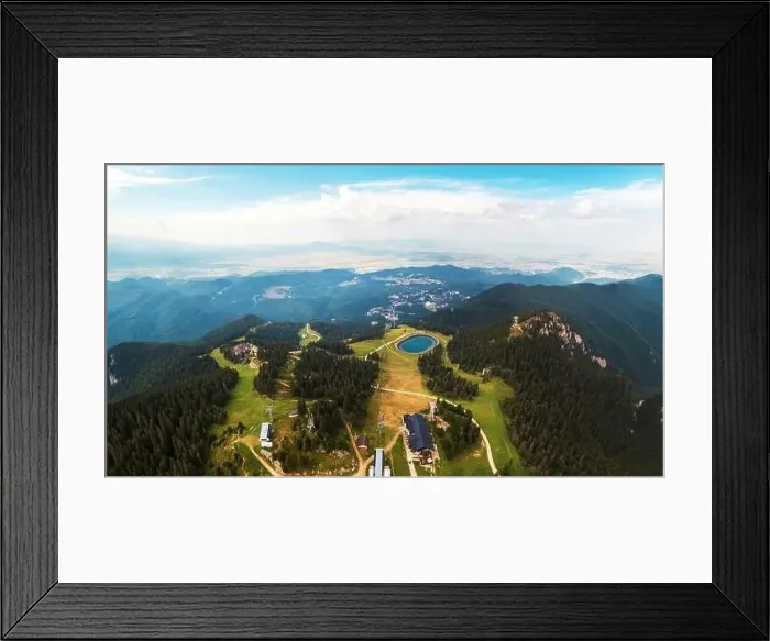 Framed Print : Aerial drone panoramic view of Poiana Brasov Framed Print : Aerial drone panoramic view of Poiana Brasov