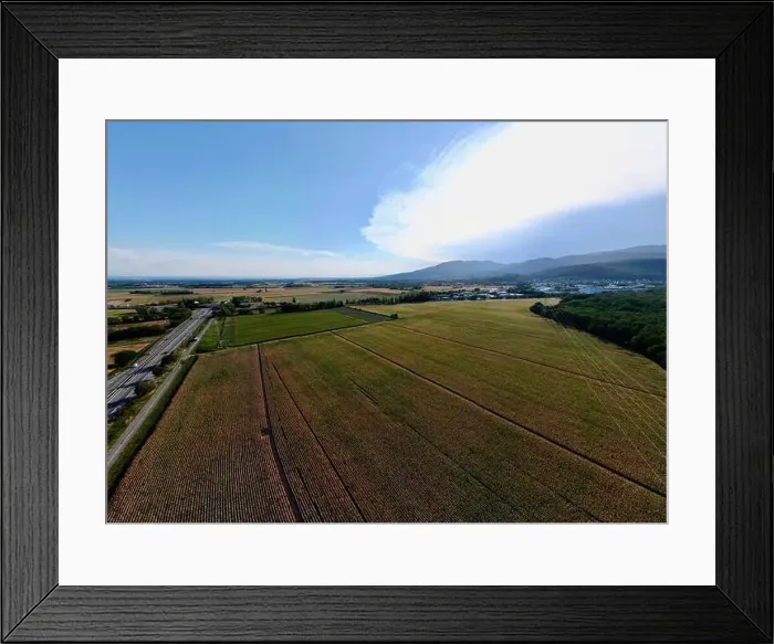 Framed Print : Panoramic Aerial View of Daweid Corn Fields: The Contested Upcoming ZAC in Florival Framed Print : Panoramic Aerial View of Daweid Corn Fields: The Contested Upcoming ZAC in Florival