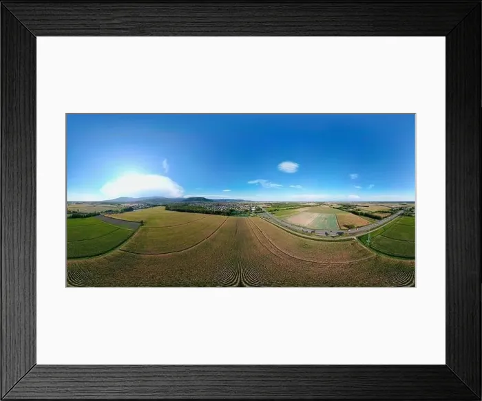 Framed Print : 360° Aerial Panorama of Daweid Corn Fields