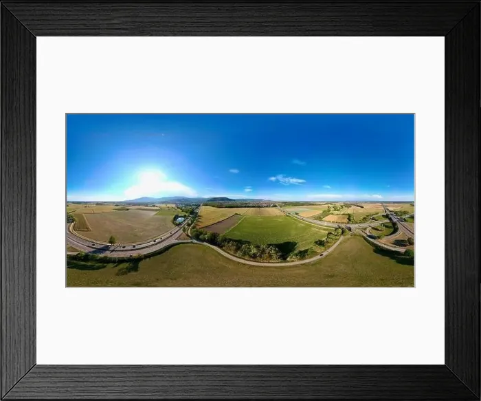 Framed Print : 360° Aerial Panorama of Daweid Corn Fields