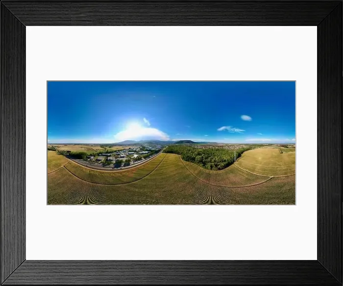 Framed Print : 360° Aerial Panorama of Daweid Corn Fields Framed Print : 360° Aerial Panorama of Daweid Corn Fields
