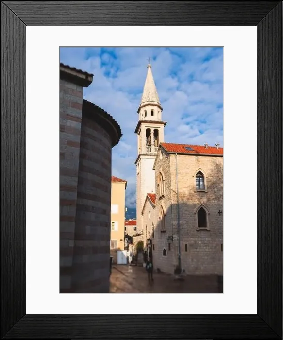 Framed Print : View of Budva old town streets Framed Print : View of Budva old town streets